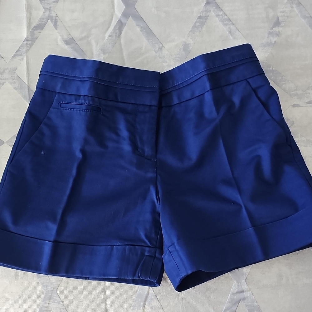 Express Blue Bermuda Shorts Tailored Cuffed Design